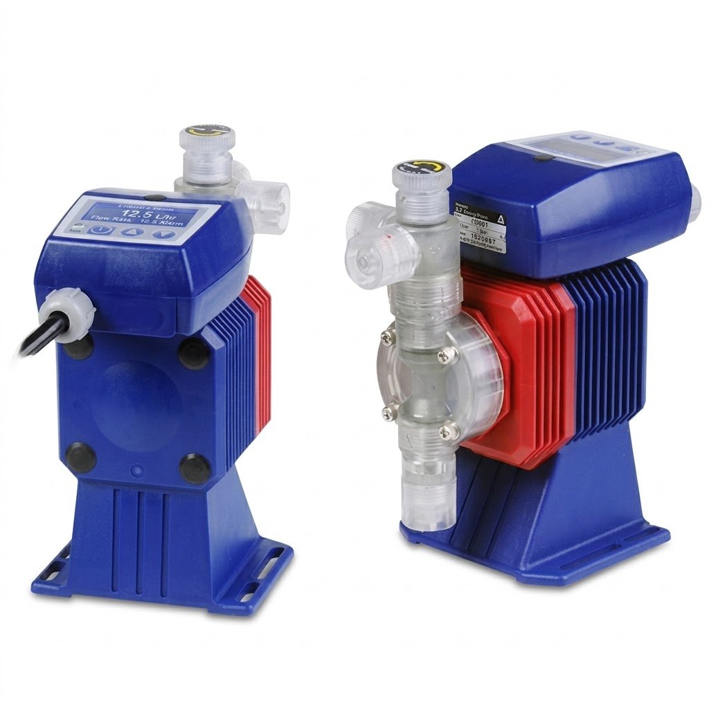 Walchem EZC36D2-VC, bomba dosificadora, 6,3 GPH, conexiones de 1/2", cabeza de bomba de PVC, 30 PSI máxima, 230 VAC, 50 / 60 Hz