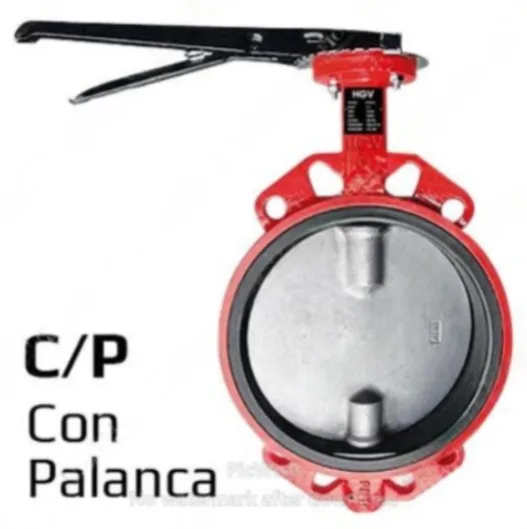 VÁLVULA MARIPOSA WAFER FE. DUCTIL ASTM A536 A/EPDM 200 PSI (WOG) ISO 5211 DISCO INOX. 316 (CF8M) TIPO INDUSTRIAL C/PALANCA HGV