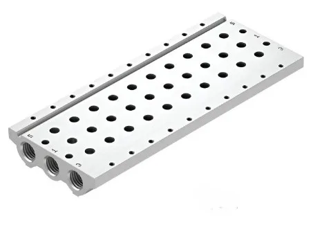 PERFIL DISTRIBUIDOR DE 10 POSICIONES PARA ELECTROVÁLVULAS VUVG-L14 VABM-L1-14S-G14-10