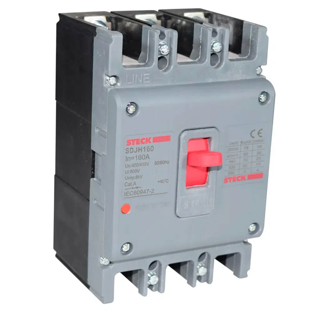 INTERRUPTOR TERMOMAGNÉTICO FIJO SDJH160 Asgard 3P 160A H Steck