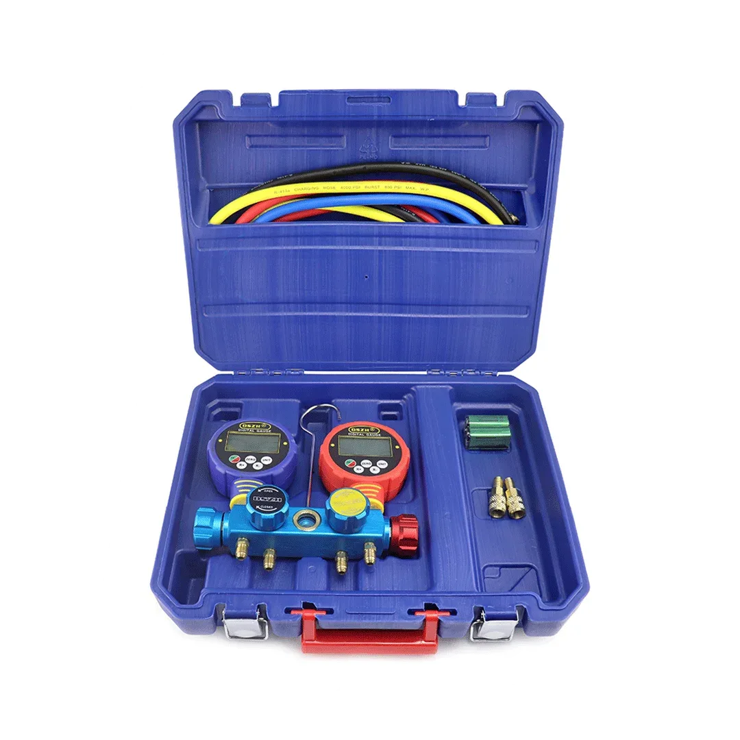 Kit Manifold Digital – 4 Valvulas, 4 puertos de carga + 3 mangueras 150cm – WK-6884-L