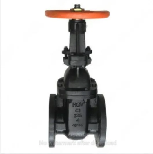 VÁLVULA COMPUERTA FE. FUNDIDO ASTM A126 A/DE BRONCE CLASE 125 BRIDADA VASTAGO ASCENDENTE (OS&Y) TIPO INDUSTRIAL HGV