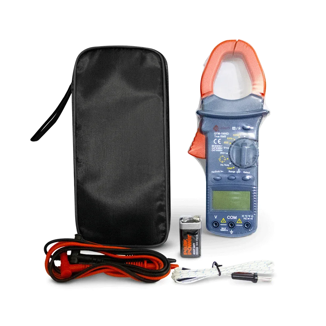 Amperímetro Digital QTM -1000D – 1000V(DCV)- 600mV(AC)- 60A- 1000A