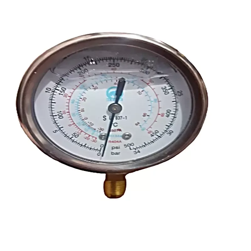 Manómetro de alta presión de 68 mm c/glicerina – 1/4″ SAE p/inf 0 – 500psi – ECO