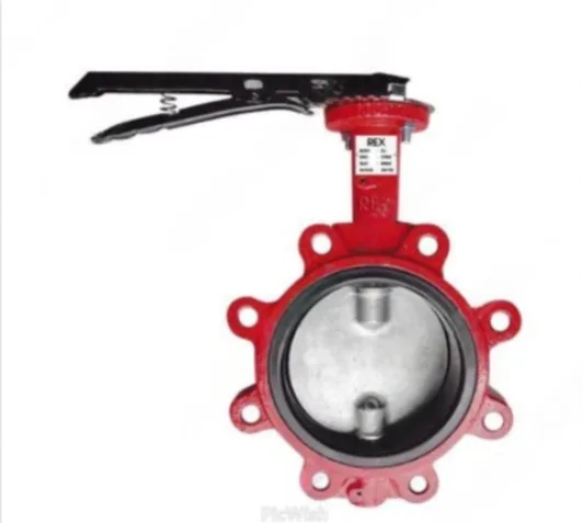 VÁLVULA MARIPOSA LUG FE. DUCTIL ASTM A536 P/BRIDAS B16.5 CLASE 150 DISCO 316 (CF8M) A/BUNA-N/200 PSI (WOG) C/PALANCA TIPO INDUSTRIAL REX