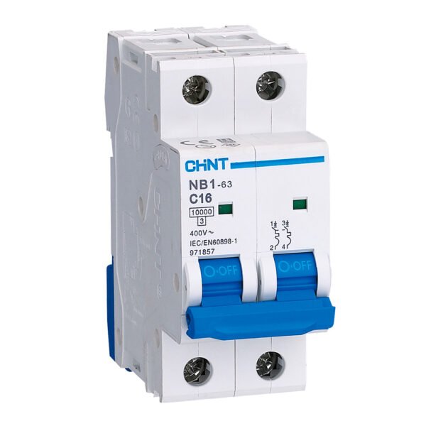 2x2A NB1-63 250VDC/AC INTERRUPTOR TERMOMAGNÉTICO CORRIENTE CONTINUA DC 10KA Chint