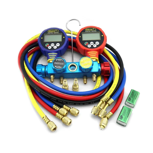 Kit Manifold Digital – 2 Válvulas, 3 puertos de carga + 3 mangueras 150cm – WK-6882-L