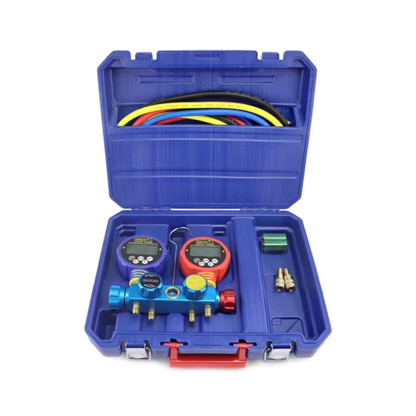 Kit Manifold Digital – 4 Valvulas, 4 puertos de carga + 3 mangueras 150cm – WK-6884-L
